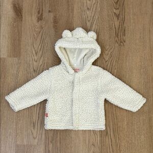 Magnificent Baby Magnetic Me Bear Ears Cream Sherpa Jacket Size 6 - 12 months